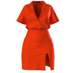 Hanifa Robyn Skirt Set - Flame - Size xl